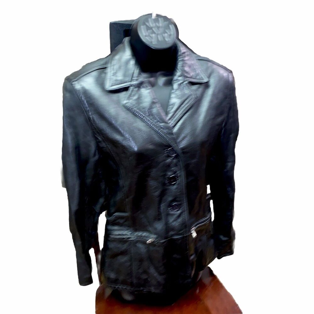 MS.‎ Maxima Women's Motorcycle Jacket Size Small Black leather - Picture 3 of 11